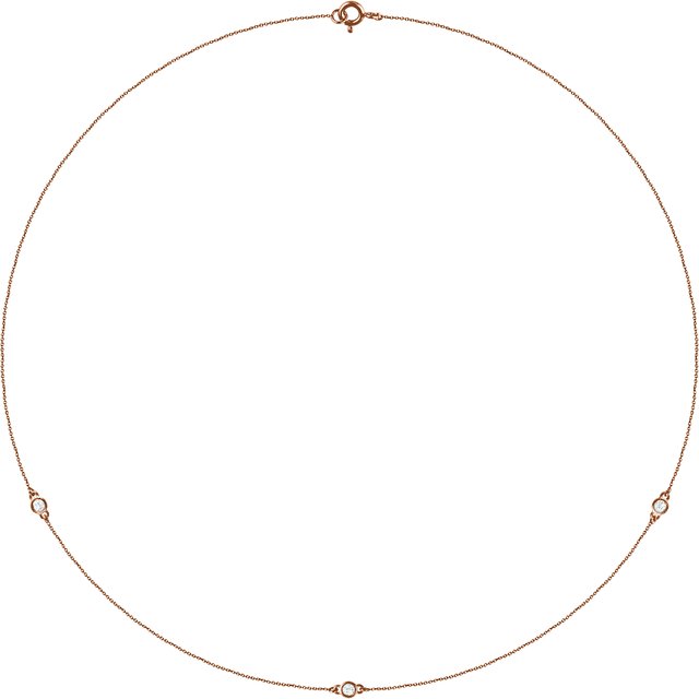 14K Lab-Grown Diamond 3-Station and 5-Station 18" Necklace with CTW Options