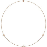 14K Lab-Grown Diamond 3-Station and 5-Station 18" Necklace with CTW Options