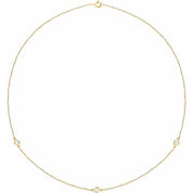 14K Lab-Grown Diamond 3-Station and 5-Station 18" Necklace in Multiple Carat Weights