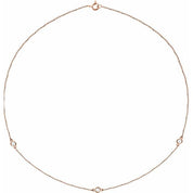 14K Lab-Grown Diamond 3-Station and 5-Station 18" Necklace in Multiple Carat Weights