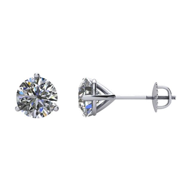 Platinum 1 CTW Natural Diamond Stud Earrings