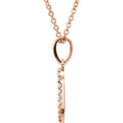 14K Rose 1/10 CTW Natural Diamond 16" Necklace