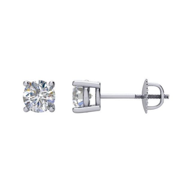14K White 1/2 CTW Natural Diamond Stud Earrings