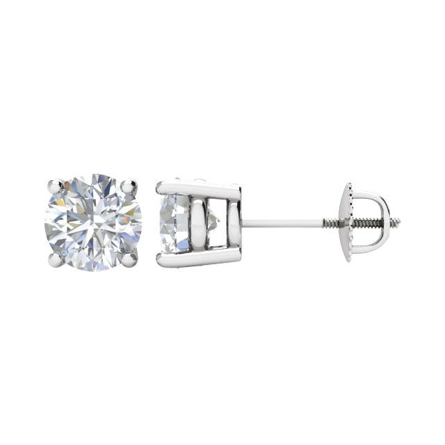 14K White 1 CTW Natural Diamond Stud Earrings