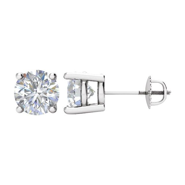 14K White 1 1/2 CTW Natural Diamond Stud Earrings
