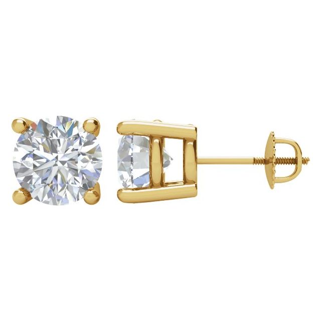 14K Yellow 2 CTW Natural Diamond Stud Earrings