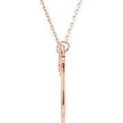 14K Rose Script Initial J 16" Necklace