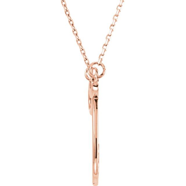14K Rose Script Initial J 16" Necklace