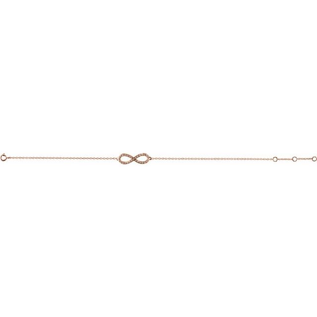 14K Rose 1/6 CTW Natural Diamond Infinity-Inspired 7-8" Bracelet