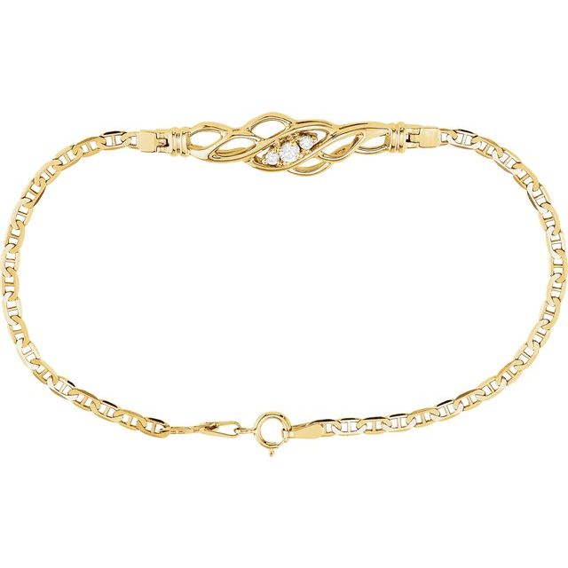 14K Yellow 1/8 CTW Natural Diamond 7" Bracelet