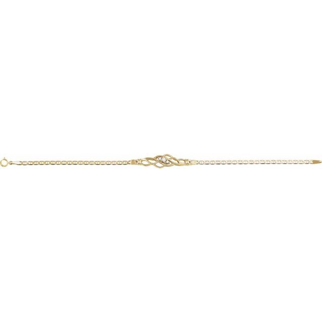 14K Yellow 1/8 CTW Natural Diamond 7" Bracelet