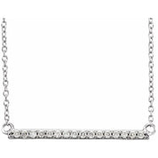 14K White 1/6 CTW Lab-Grown Diamond Bar 16-18" Necklace