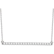 14K White 1/2 CTW Lab-Grown Diamond Bar 16-1" Necklace