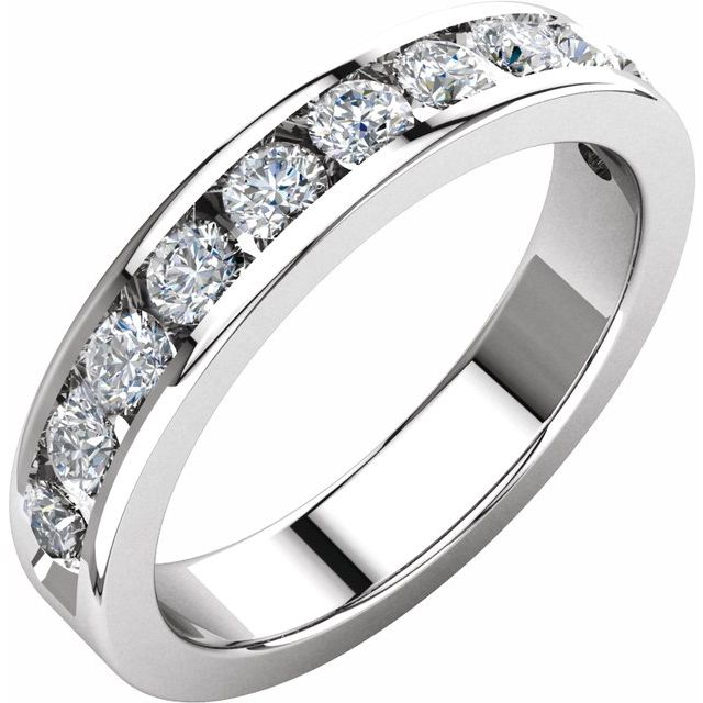 Platinum 3/4 CTW Natural Diamond Anniversary Band