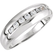14K White 3/8 CTW Natural Diamond Ring