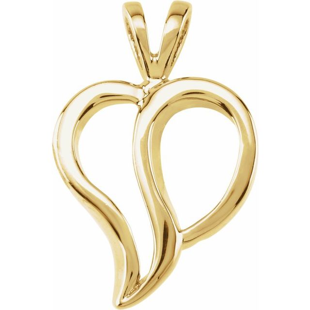 18K Yellow Heart Pendant