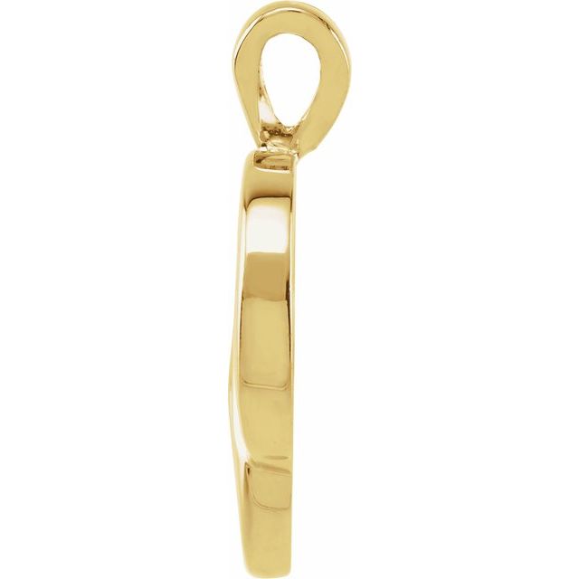 18K Yellow Heart Pendant