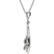 14K White .05 CTW Natural Diamond Floral 18" Necklace