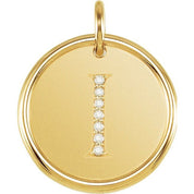 18K Yellow Vermeil .04 CTW Natural Diamond Posh Mommy? Initial I Pendant