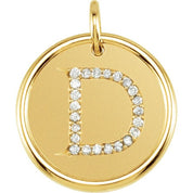 18K Yellow Vermeil .08 CTW Natural Diamond Posh Mommy? Initial D Pendant