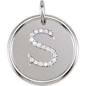 Sterling Silver 1/10 CTW Natural Diamond Posh Mommy? Initial S Pendant