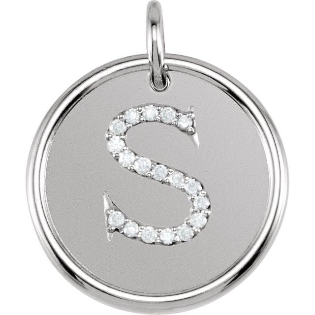 Sterling Silver 1/10 CTW Natural Diamond Posh Mommy? Initial S Pendant
