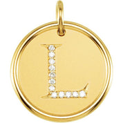 18K Yellow Vermeil .06 CTW Natural Diamond Posh Mommy? Initial L Pendant