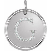 Sterling Silver 1/10 CTW Natural Diamond Posh Mommy? Initial G Pendant