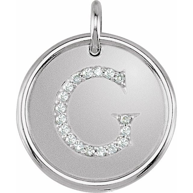 Sterling Silver 1/10 CTW Natural Diamond Posh Mommy? Initial G Pendant
