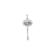 Sterling Silver 1/10 CTW Natural Diamond "Future" Key Pendant