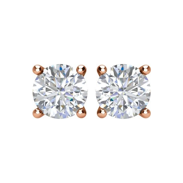 14K Rose 1/3 CTW Natural Diamond Stud Earrings