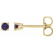14K Yellow 2.5 mm Lab-Grown Alexandrite Stud Earrings