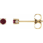 14K Yellow 2.5 mm Natural Mozambique Garnet Stud Earrings