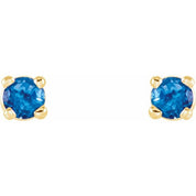 14K Yellow 2.5 mm Natural Swiss Blue Topaz Stud Earrings