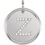 Sterling Silver .08 CTW Natural Diamond Posh Mommy? Initial Z Pendant