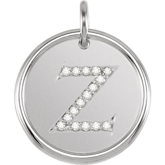 Sterling Silver .08 CTW Natural Diamond Posh Mommy? Initial Z Pendant