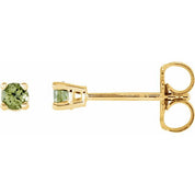 14K Yellow 2.5 mm Natural Peridot Stud Earrings