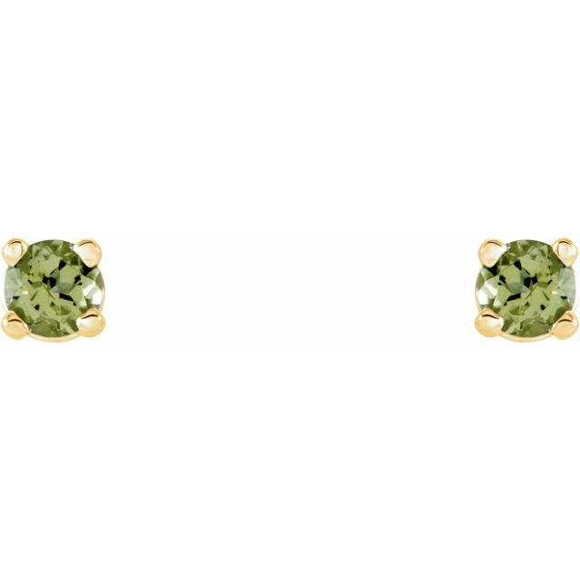 14K Yellow 2.5 mm Natural Peridot Stud Earrings