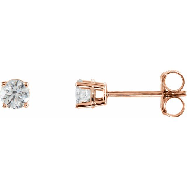 14K Rose 1/3 CTW Natural Diamond Stud Earrings