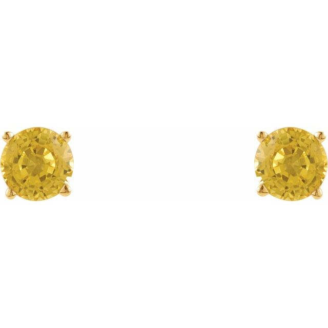 14K Yellow 5 mm Natural Yellow Sapphire Stud Earrings