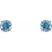 14K White 5 mm Natural Aquamarine Stud Earrings