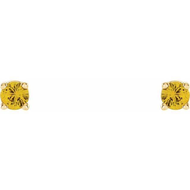 14K Yellow 2.5 mm Natural Yellow Sapphire Stud Earrings
