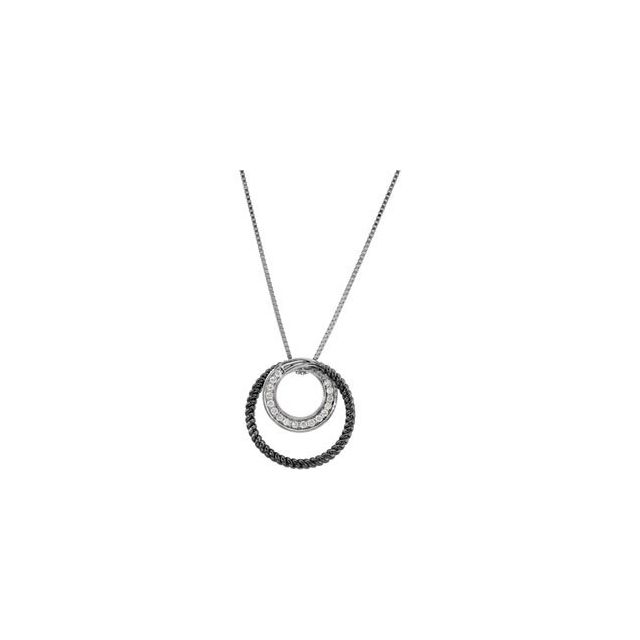 14K White Black Rhodium-Plated 1/6 CTW Diamond 18" Necklace