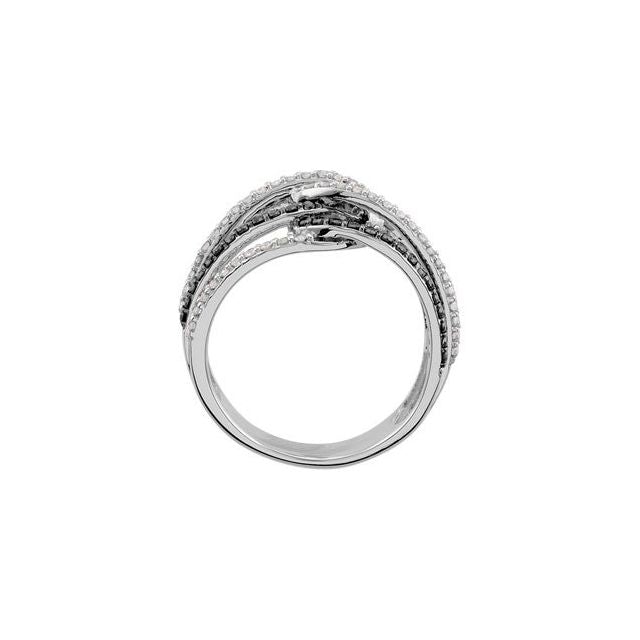 Black Rhodium-Plated 14K White 3/4 CTW Black & White Natural Diamond Ring