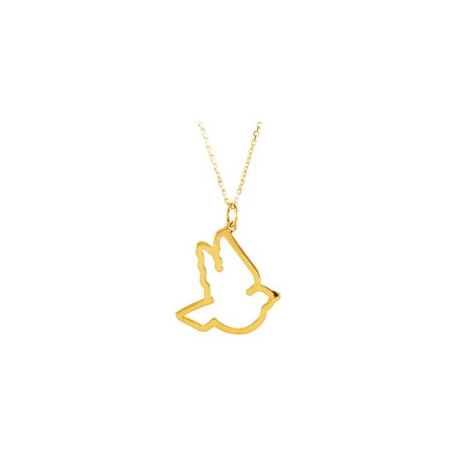14K Yellow 1/4 CTW Natural Diamond Dove 16" Necklace