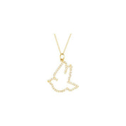 14K Yellow 1/4 CTW Natural Diamond Dove 16" Necklace