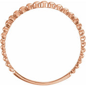14K Rose Gold Stackable Bead Ring - Elegant Jewelry by Brand Name