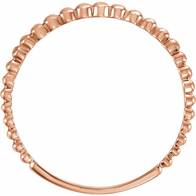 14K Rose Gold Stackable Bead Ring - Elegant Jewelry by Brand Name