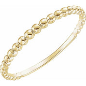 14K Yellow Stackable Bead Ring - Elegant Design by Brand Name