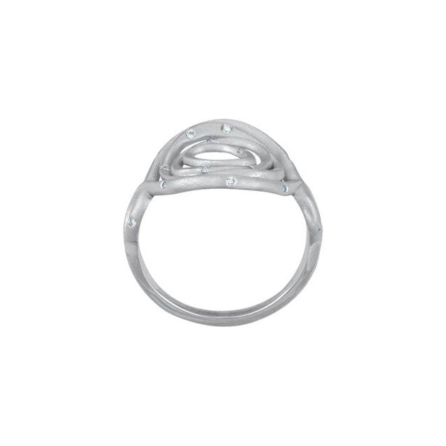 Sterling Silver .07 CTW Natural Diamond Circle Ring